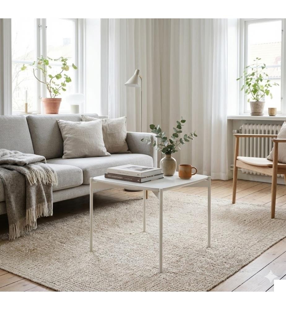 Table Basse à Plateau Céramique Ivy 43,5 x 43,5 x 35 cm - Blanc