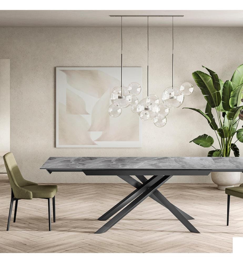 Table extensible Cross 160/240x90 cm - Gris et Anthracite