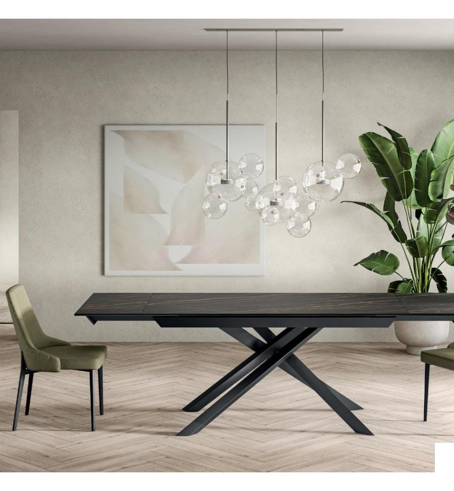 Table extensible Cross 160/240x90 cm - Marbre Noir