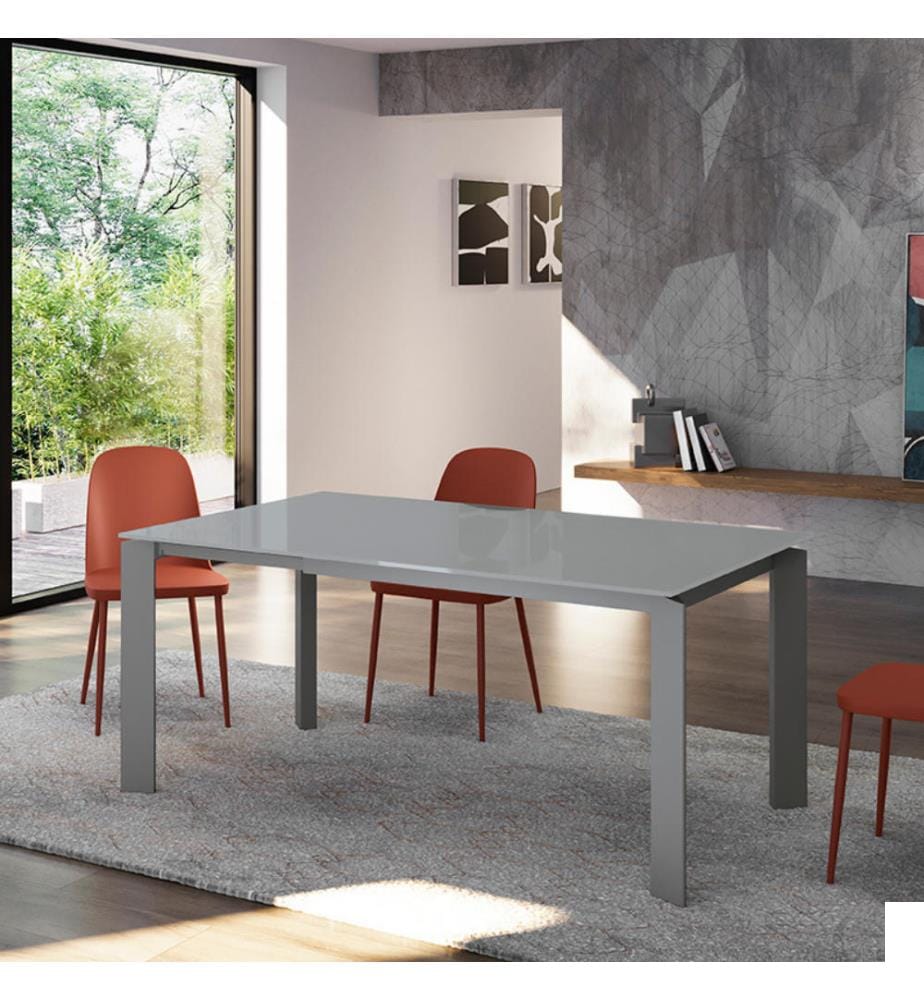 Table extensible Frame 120/170x80 cm - Gris et gris