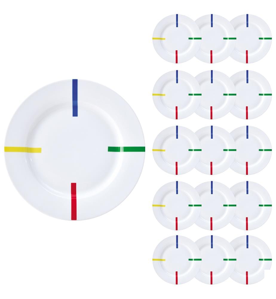 Lot de 16 Assiettes Plates
