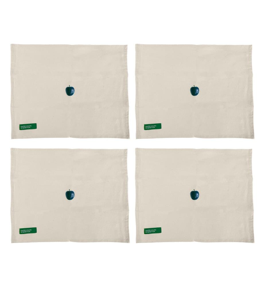 Lot de 4 Sets de Table 45 x 35 cm - Crème et Vert