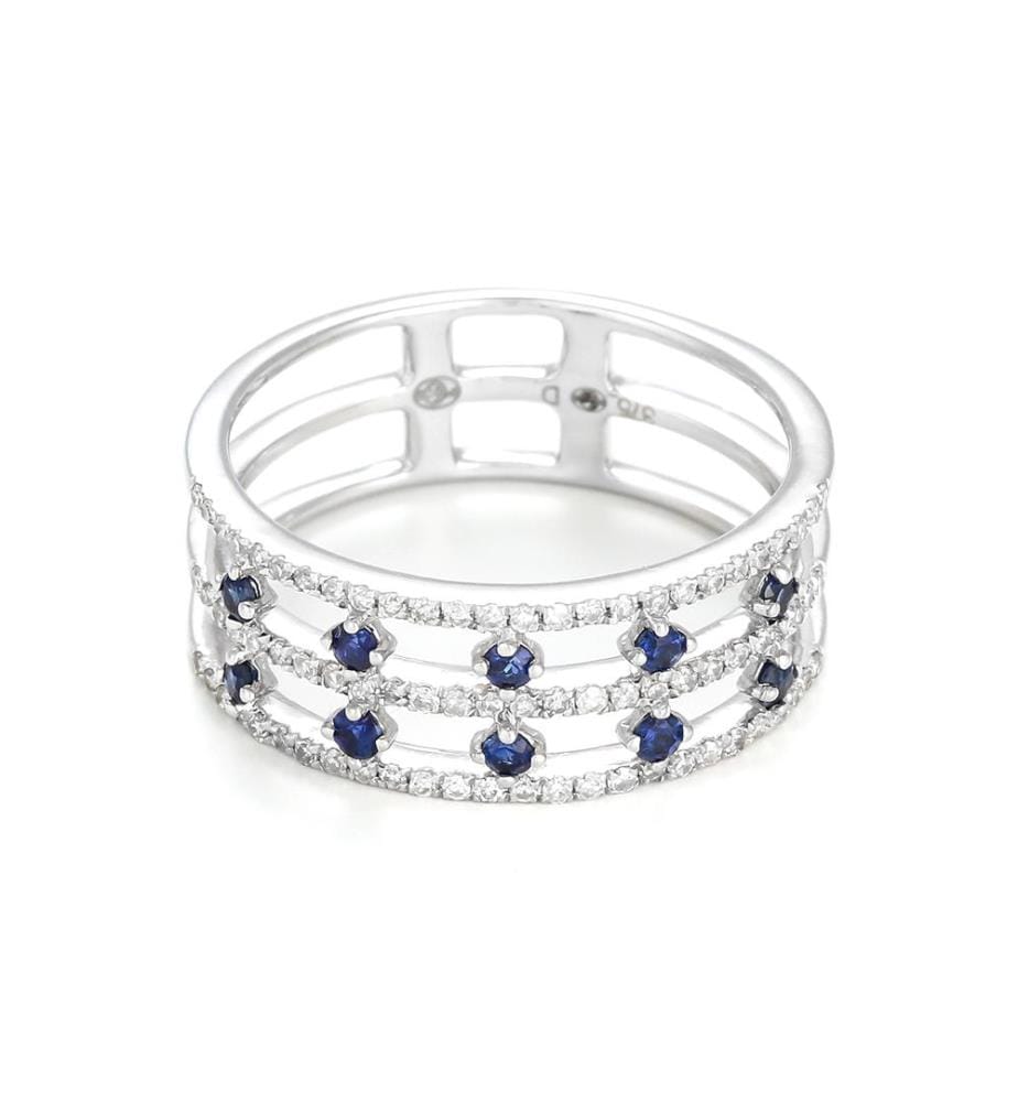 Bague Courone des Saphirs - Or Blanc 375/1000