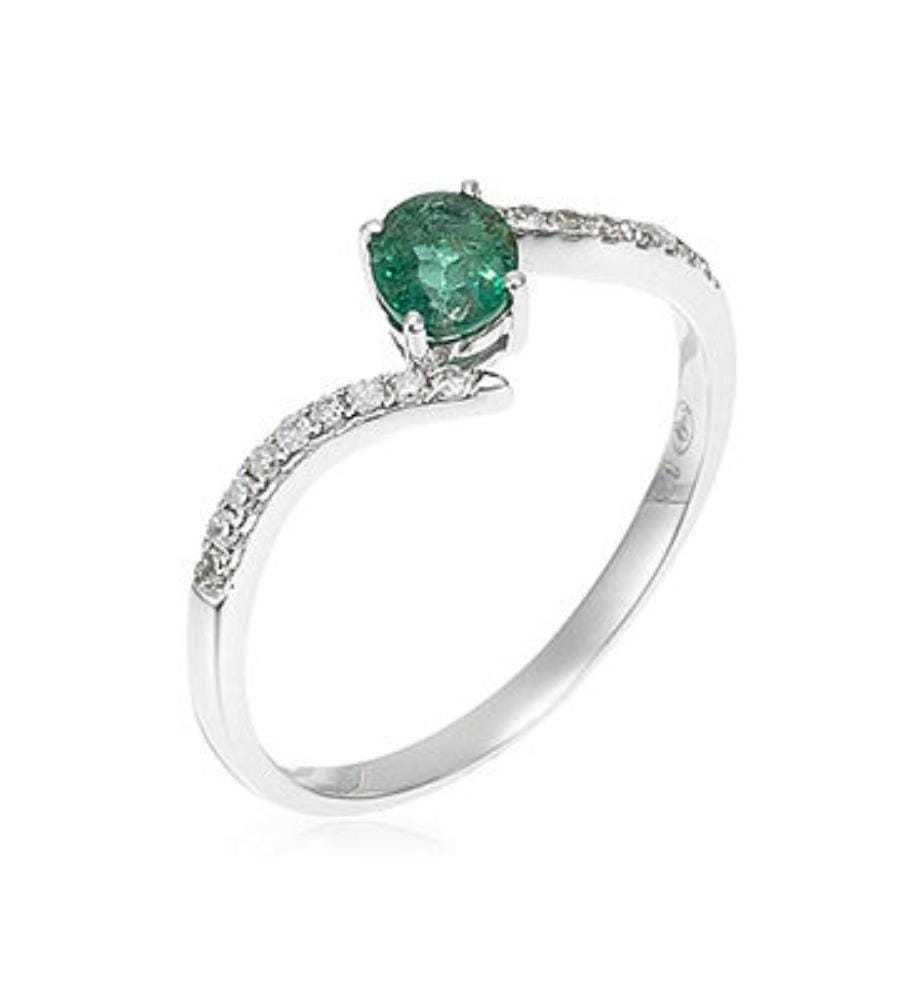 Bague Belle émeraude - Or Blanc