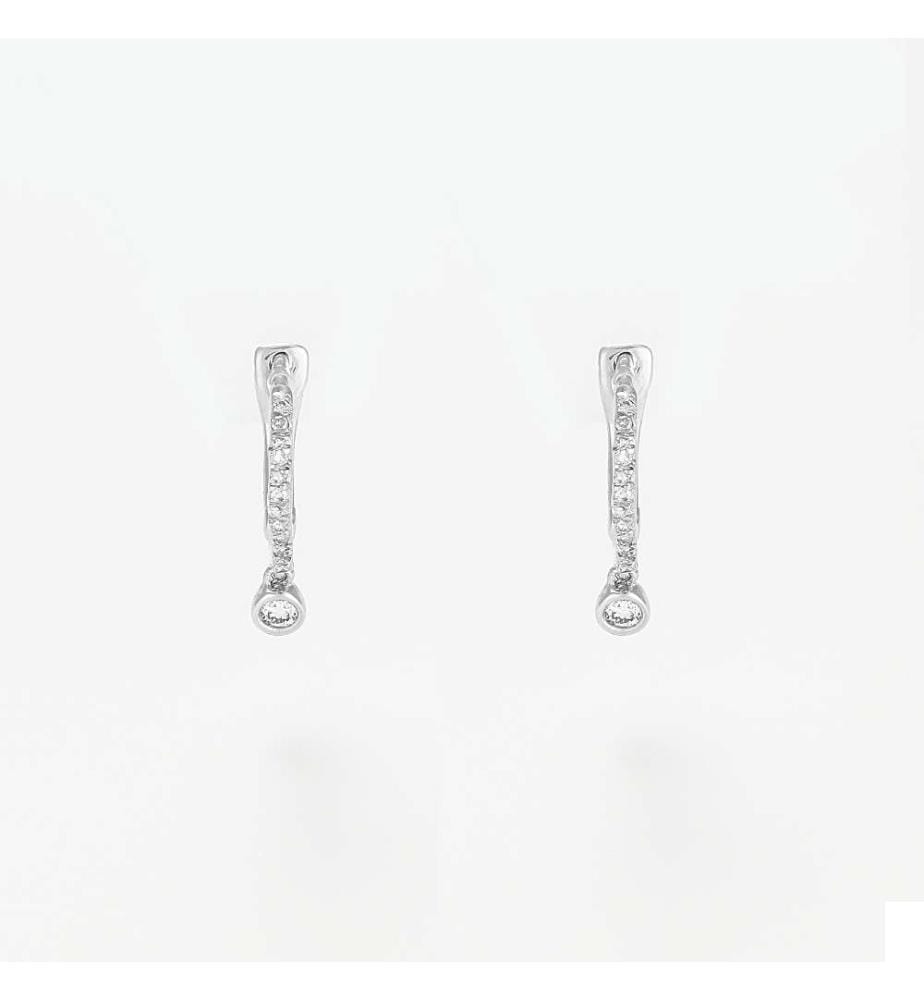 Boucles d'Oreilles Créoles Charms - Or Blanc