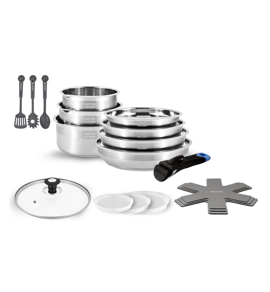 Batterie de Cuisine Amovible - 18 Pièces