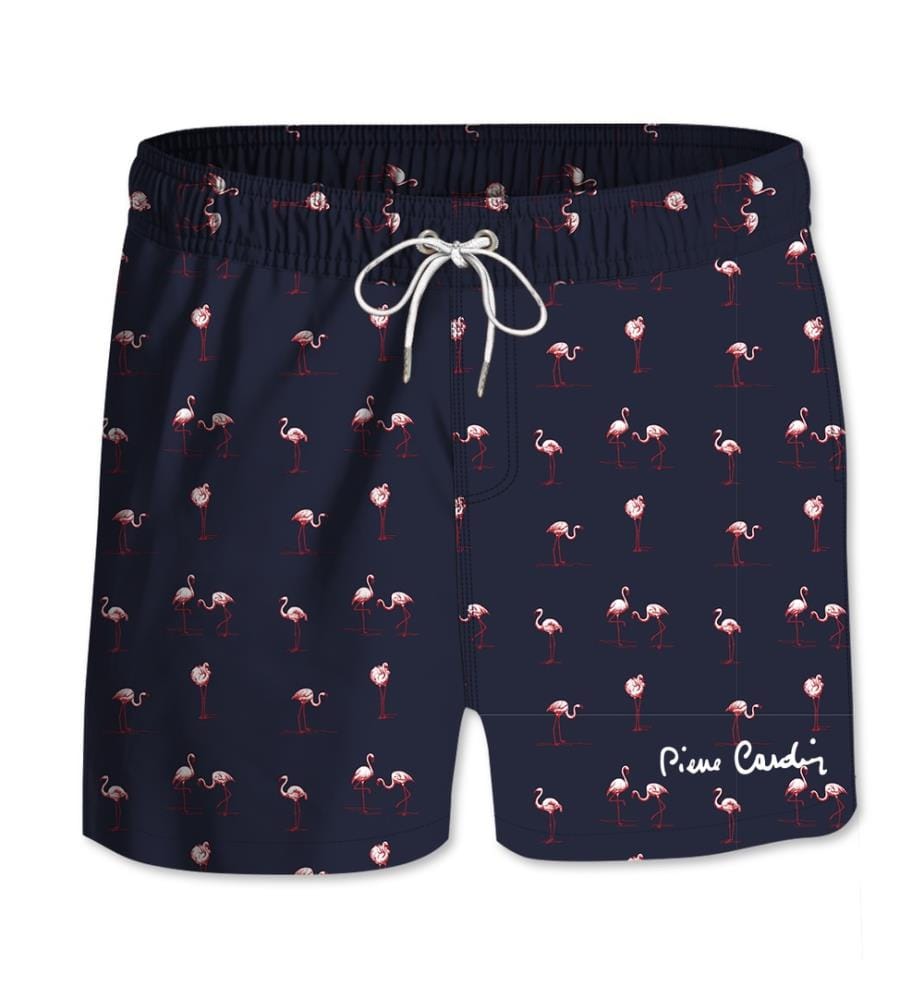 Boardshort avec ceinture tout élastiquée Basic- Bleu Marine et Rose