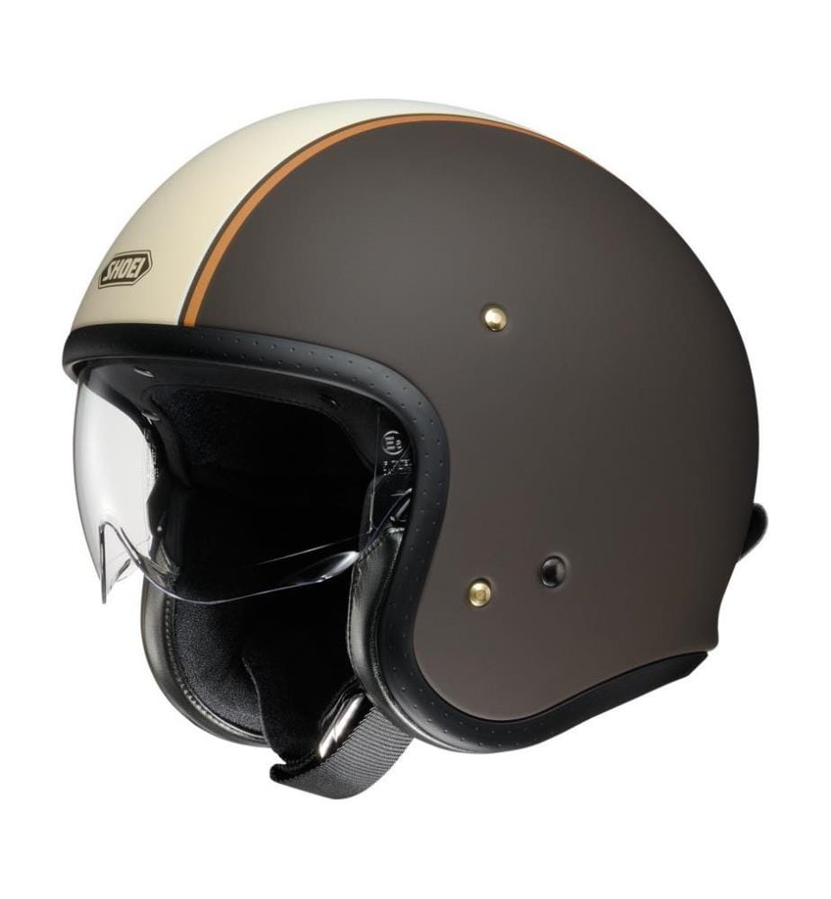 Casque Jet J-O Carburettor TC-10 - Brun Mat, Beige