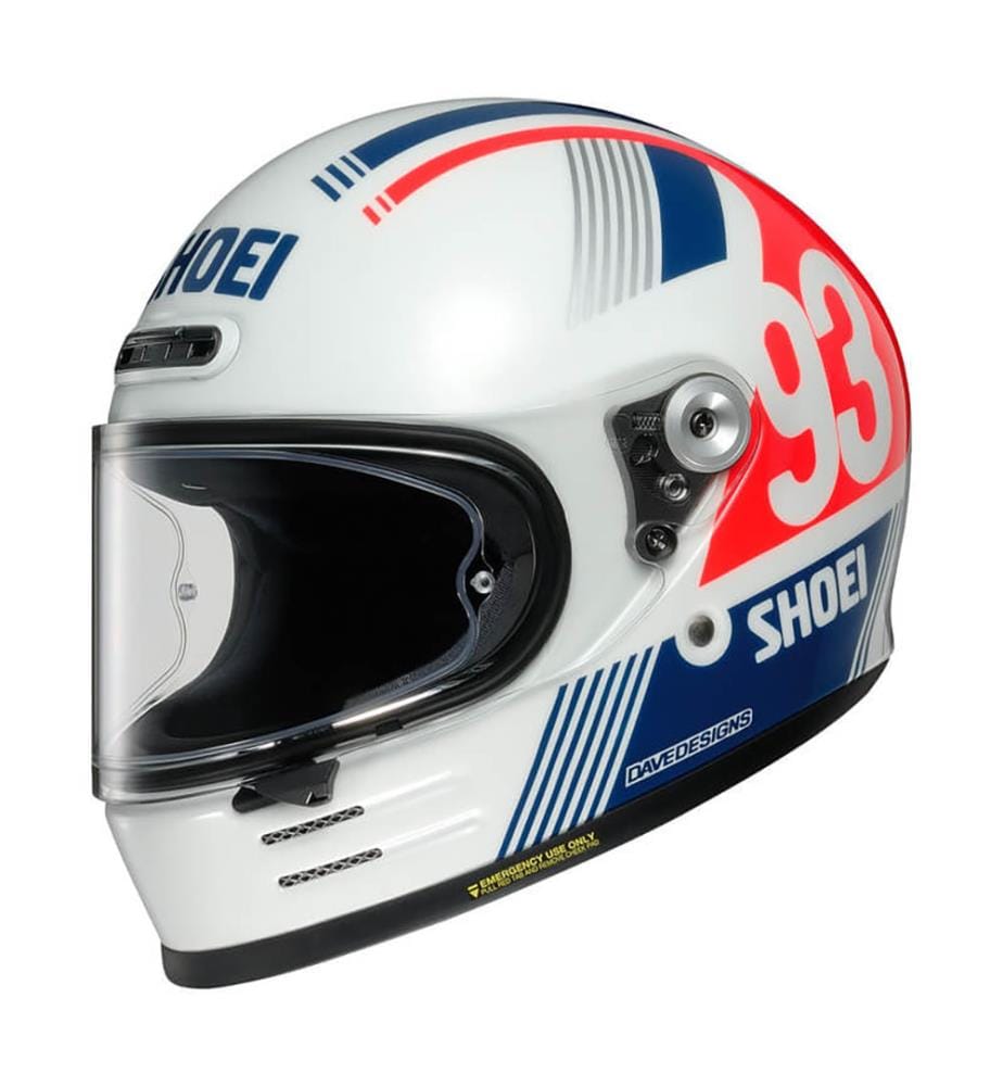 Casque Intégral Glamster MM93 Retro TC-10 - Blanc, Bleu, Rouge