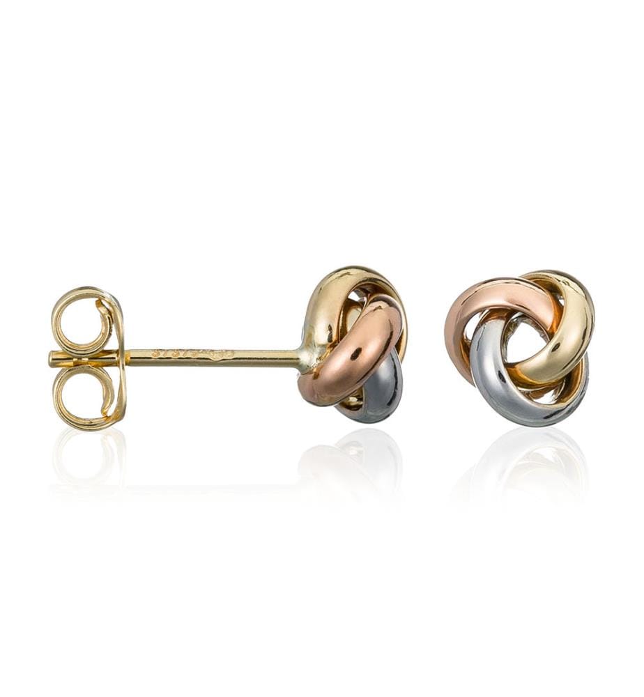 Boucles d'Oreille Noeud tricolore - Or Tricolore