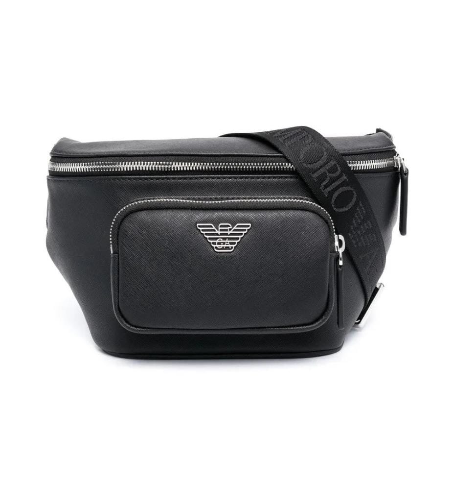 Sac Logo-Plaque en cuir - Noir