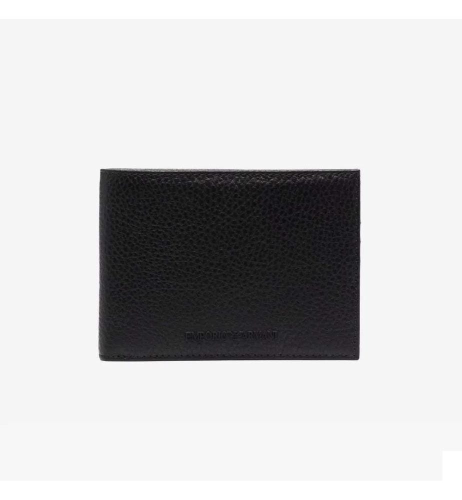 Portefeuille à deux volets texturé - Noir