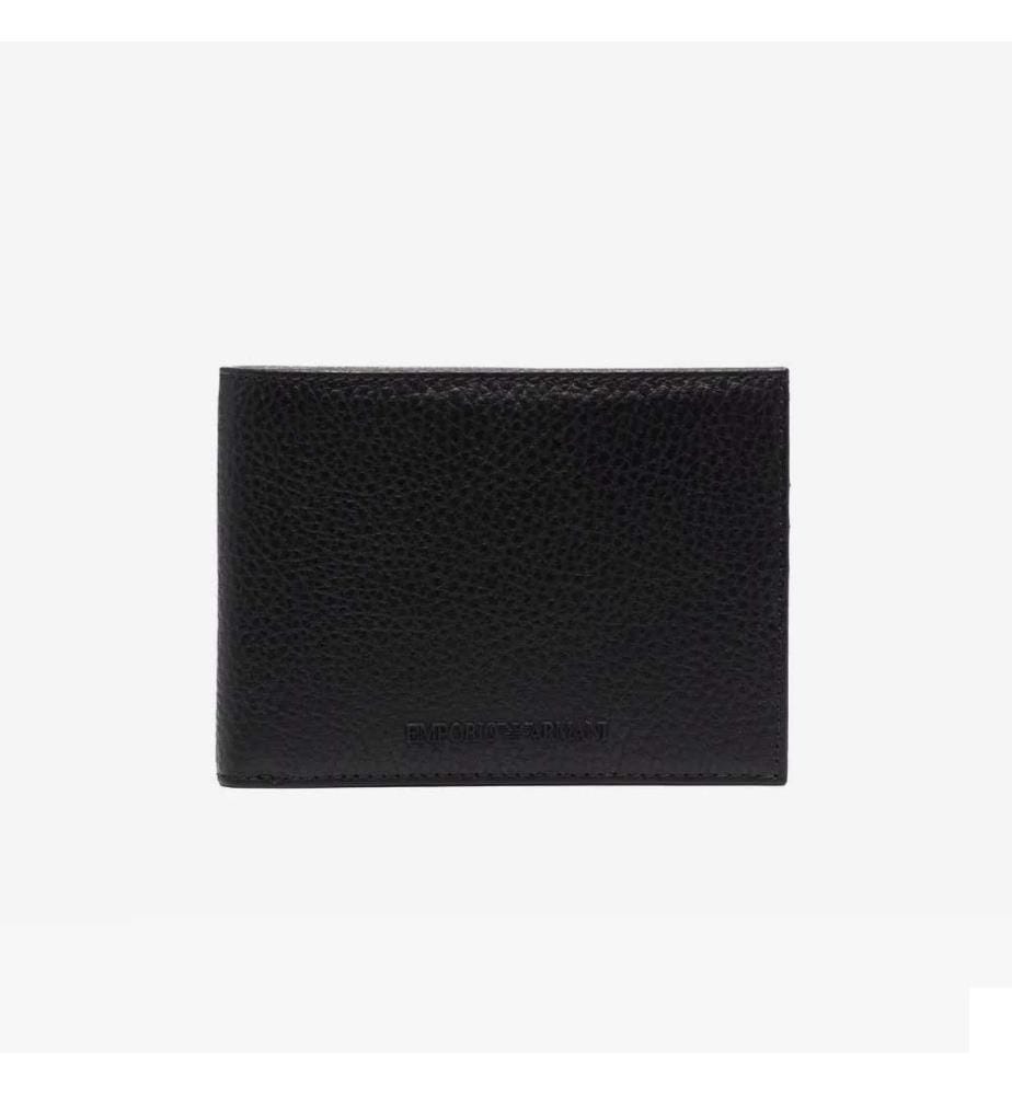 Portefeuille à deux volets texturé - Noir
