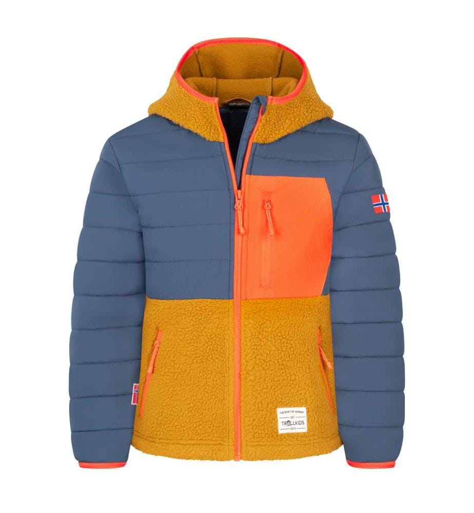 Veste polaire hybride - bronze/bleu mystique/orange flamboyant