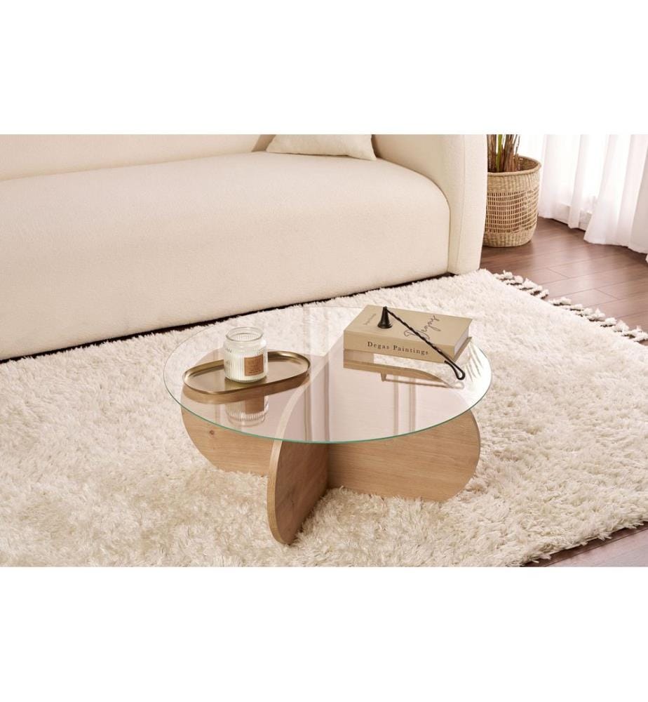 Table basse - Chêne Saphir / Transparent