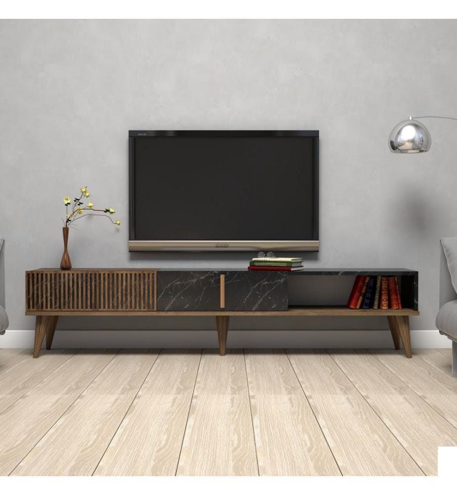 Meuble TV - Noyer / Noir