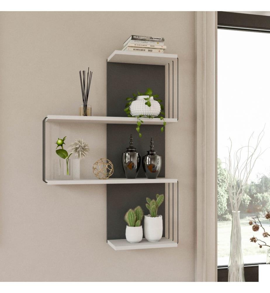 Étagère murale - Blanc / Anthracite