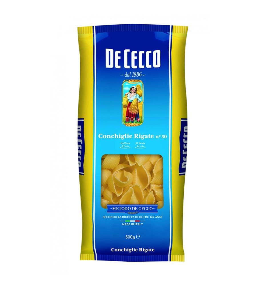 De Cecco Conchiglie Rigate No. 50 - 6 x 500 g