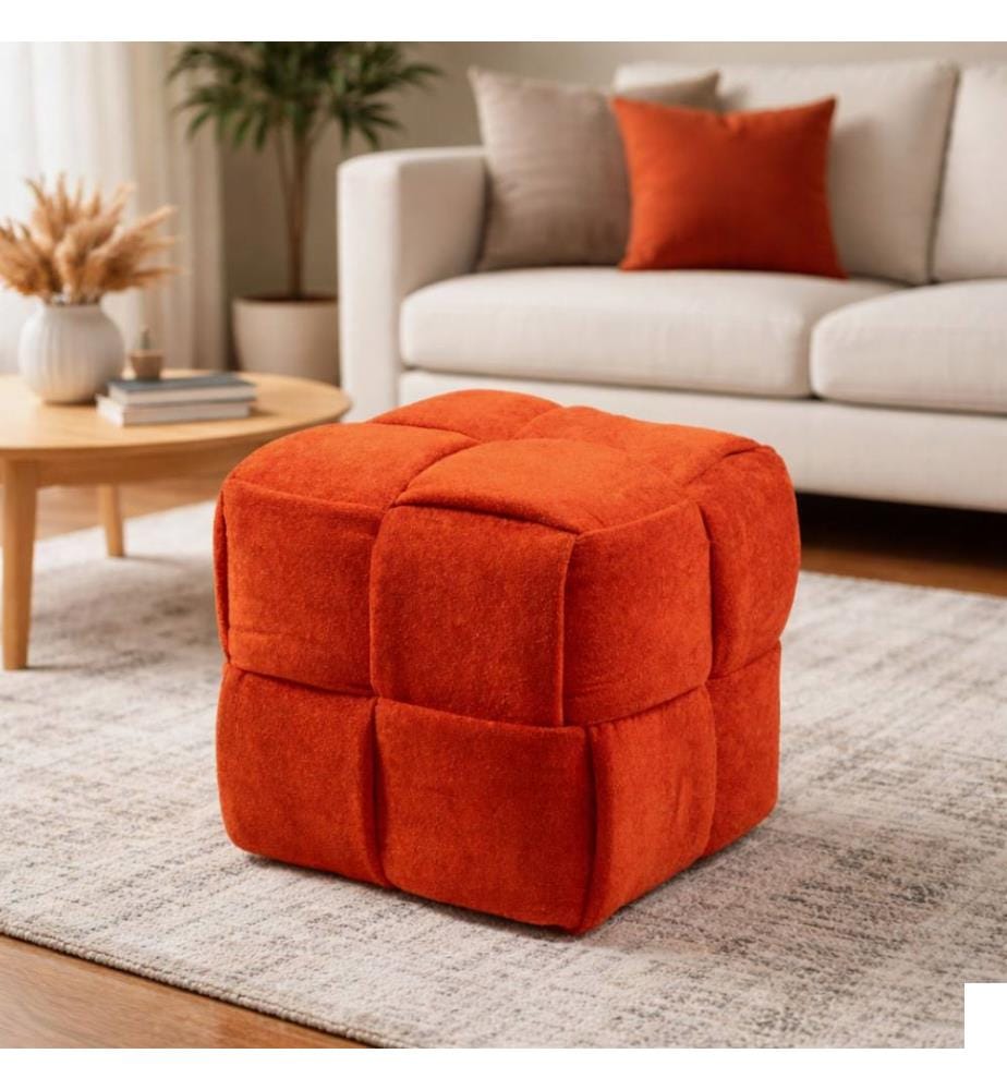 Pouf à tricoter - Orange