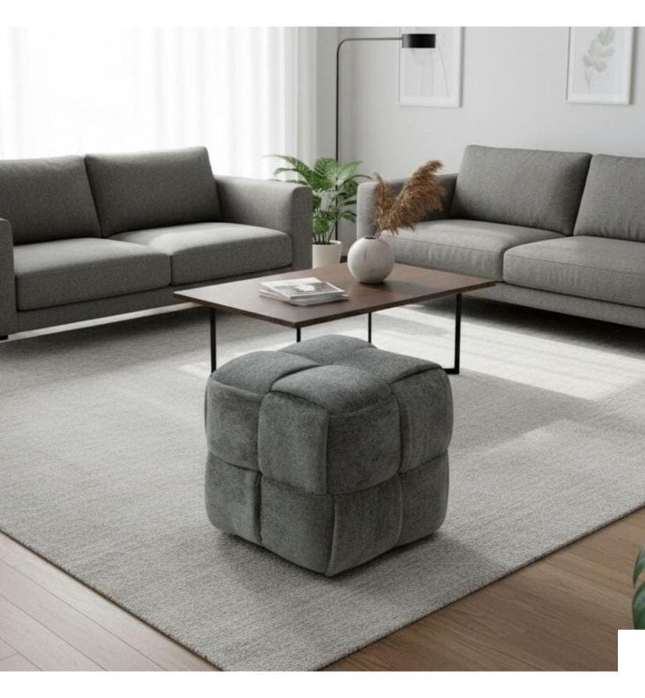 Pouf à tricoter - Gris