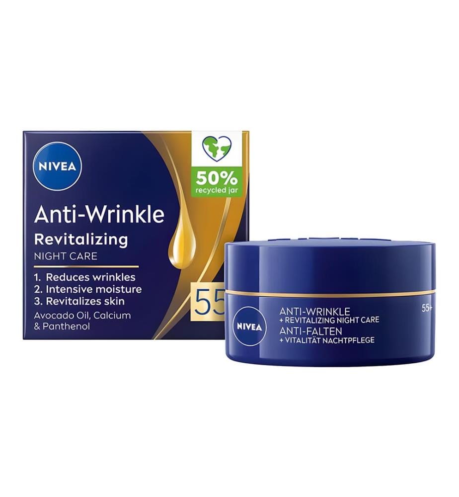 12 crèmes pour le visage de 50 ml  Crème de nuit  Anti-rides  Huile d'avocat, calcium et panthénol