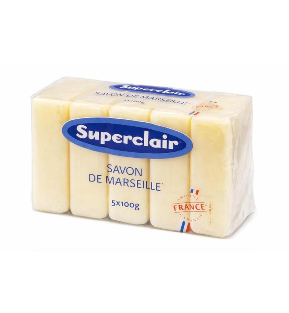 12 savons de douche Superclair, solides, 5 × 100 g, Marseille