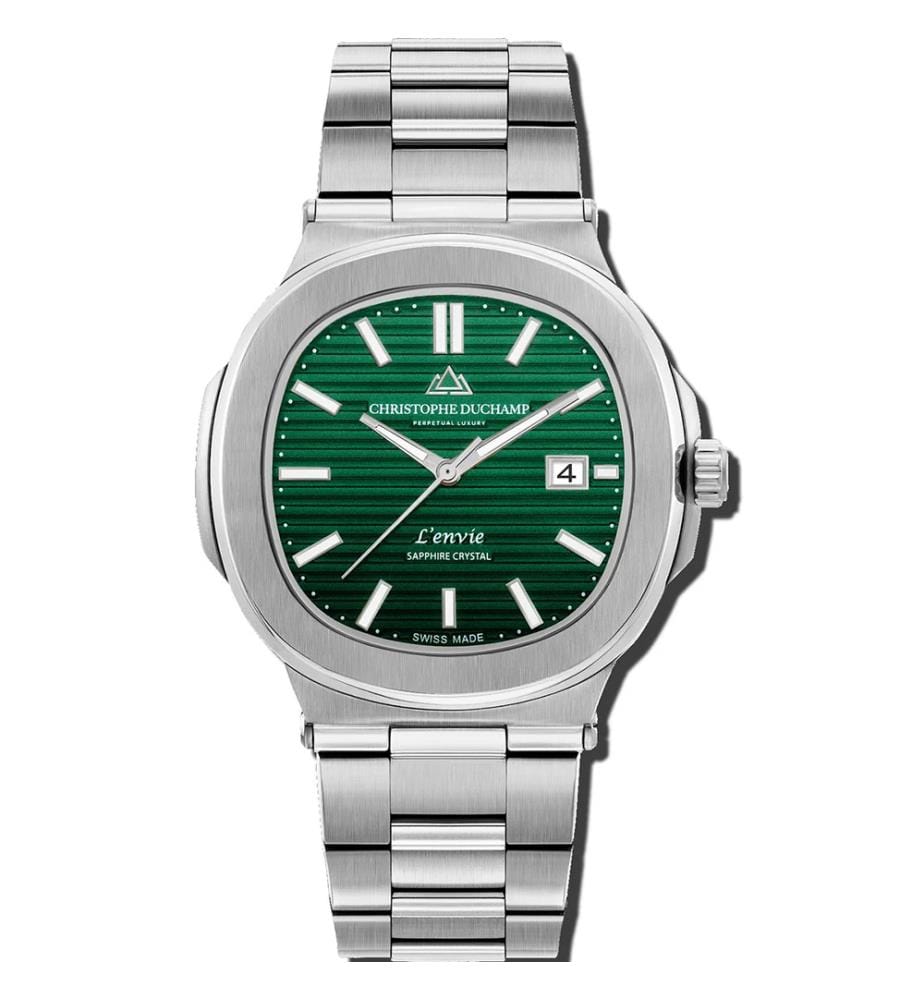 Montre à Quartz à quartz L'envie - Argenté et Vert - 44 mm