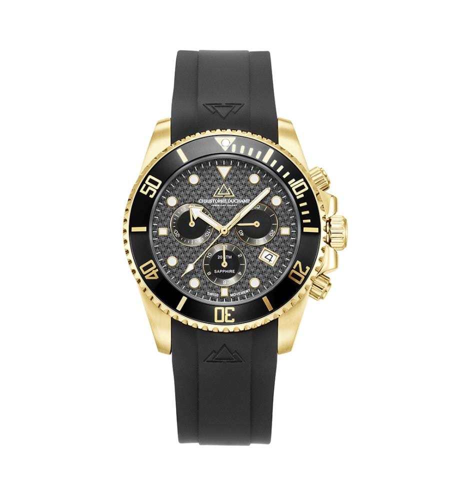 Montre à Quartz Marine Chrono - Or & Noir - 42 mm
