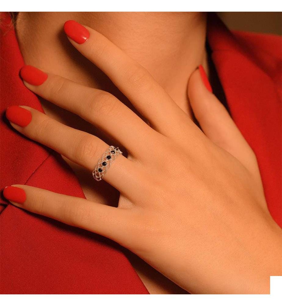 Bague Pianosa Saphir - Or Blanc 375/1000