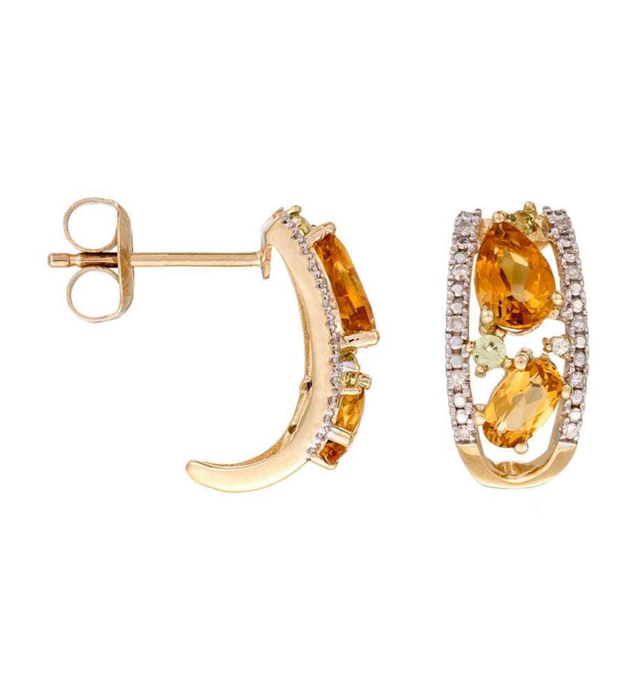 Boucles d'oreilles Olivines - Or Jaune 375/1000