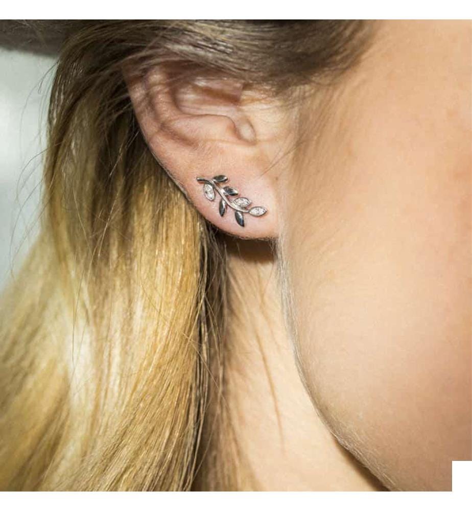 Boucles doreilles Sanya - Or Blanc 375/1000
