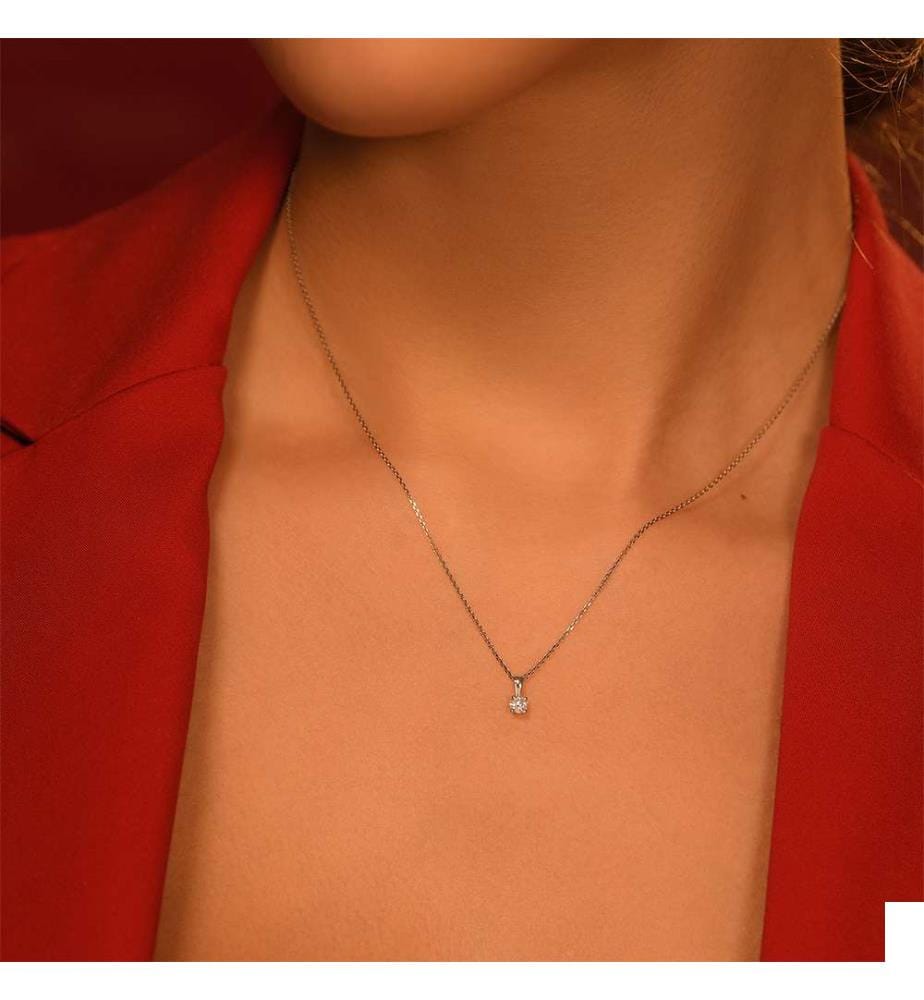 Pendentif Laila - Or Blanc 375/1000