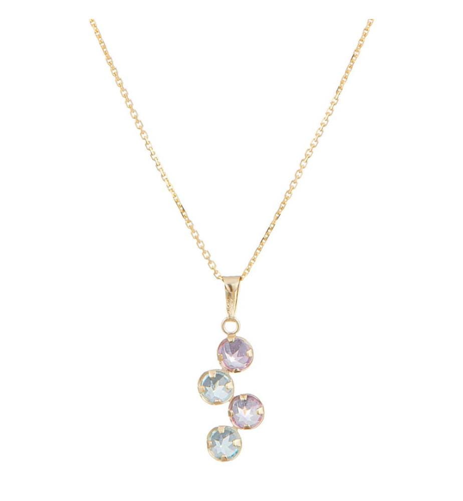 Pendentif Quadra Améthyste et Topaze Or Jaune 375/1000