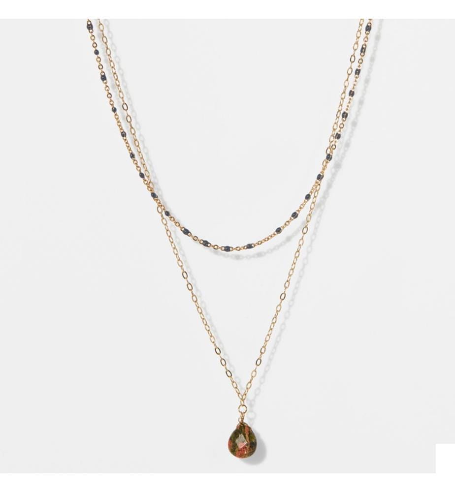 Collier Barbaron Unakite - Vert