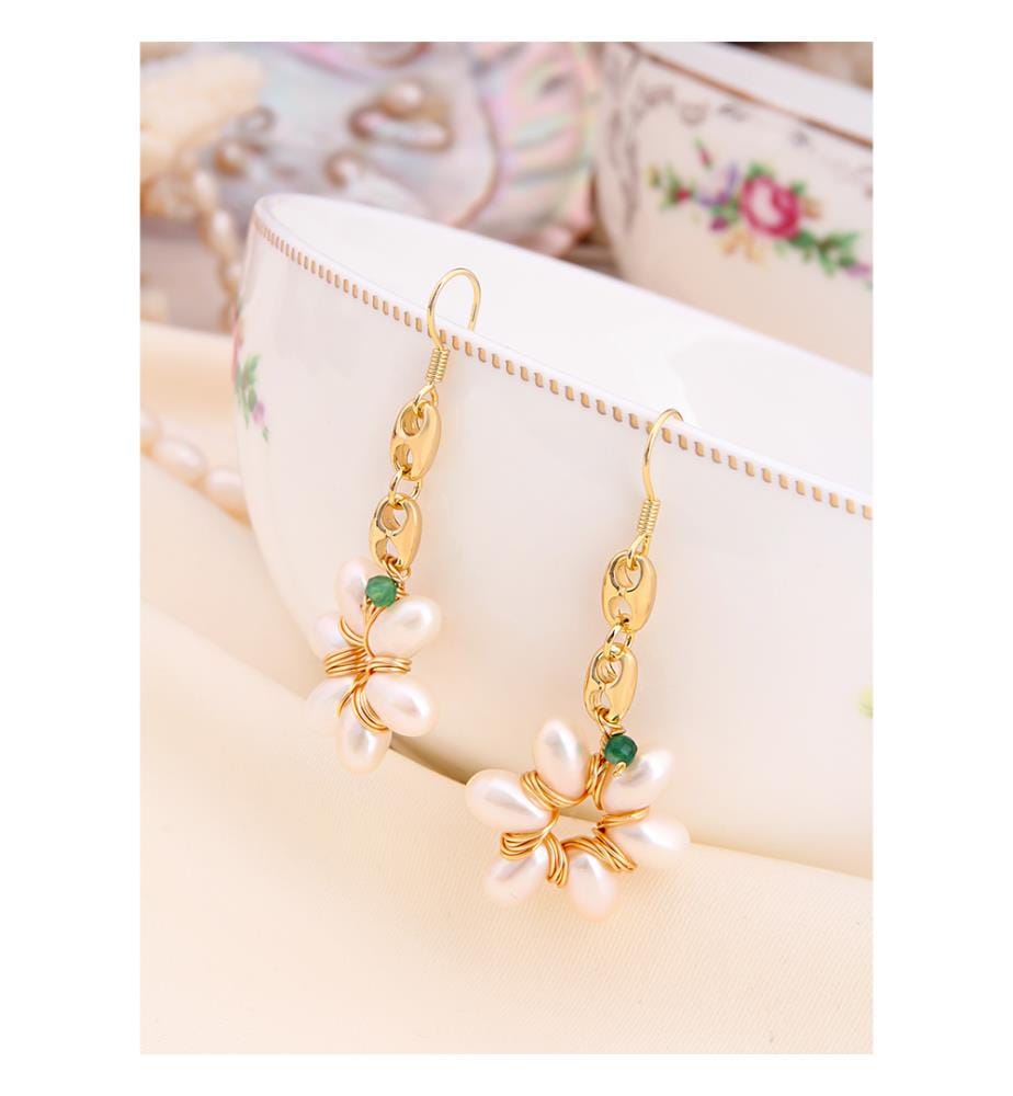 Boucles doreilles en zircon et perles