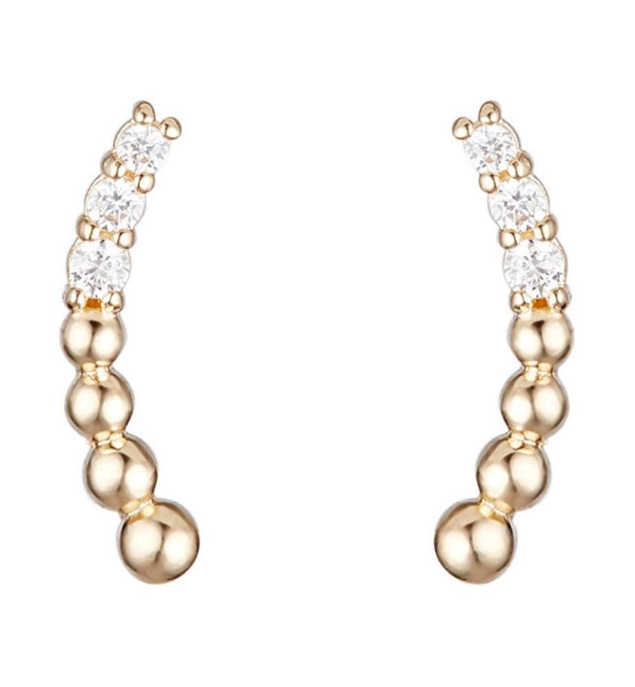Boucles d'Oreilles dépareillées Grimpante et Puce - Or Jaune 375/1000