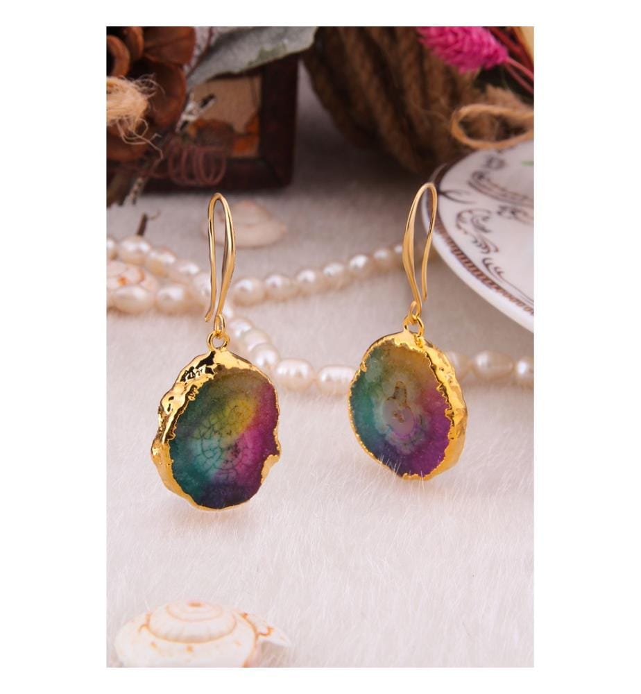 Boucles d'Oreilles Quartz - Multicolore