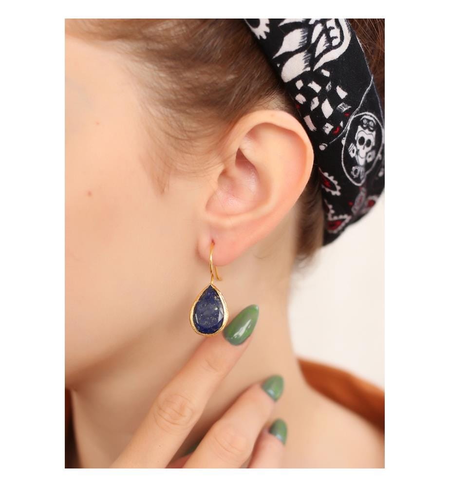 Boucles d'Oreilles Labradorite - Gris
