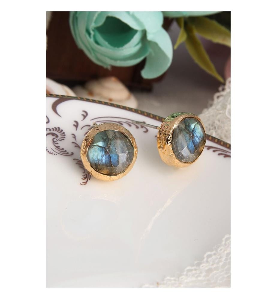Boucles d'Oreilles Labradorite - Gris