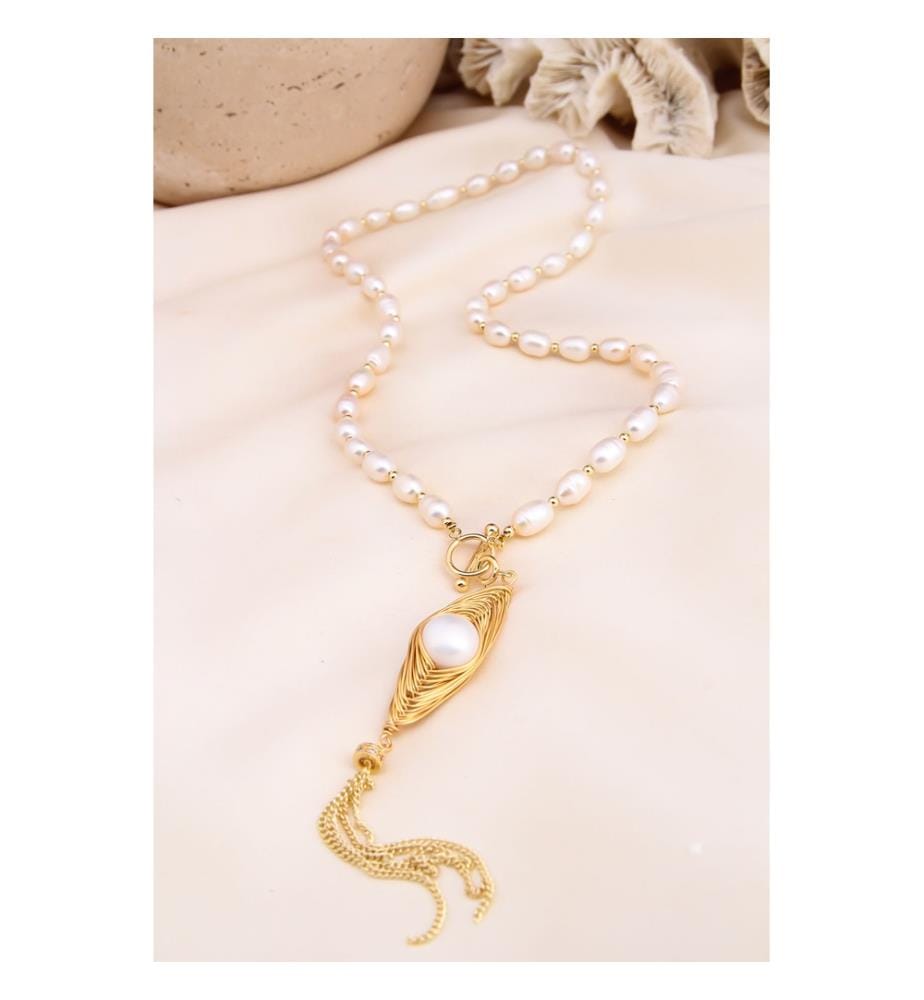 Collier de perles - Blanc