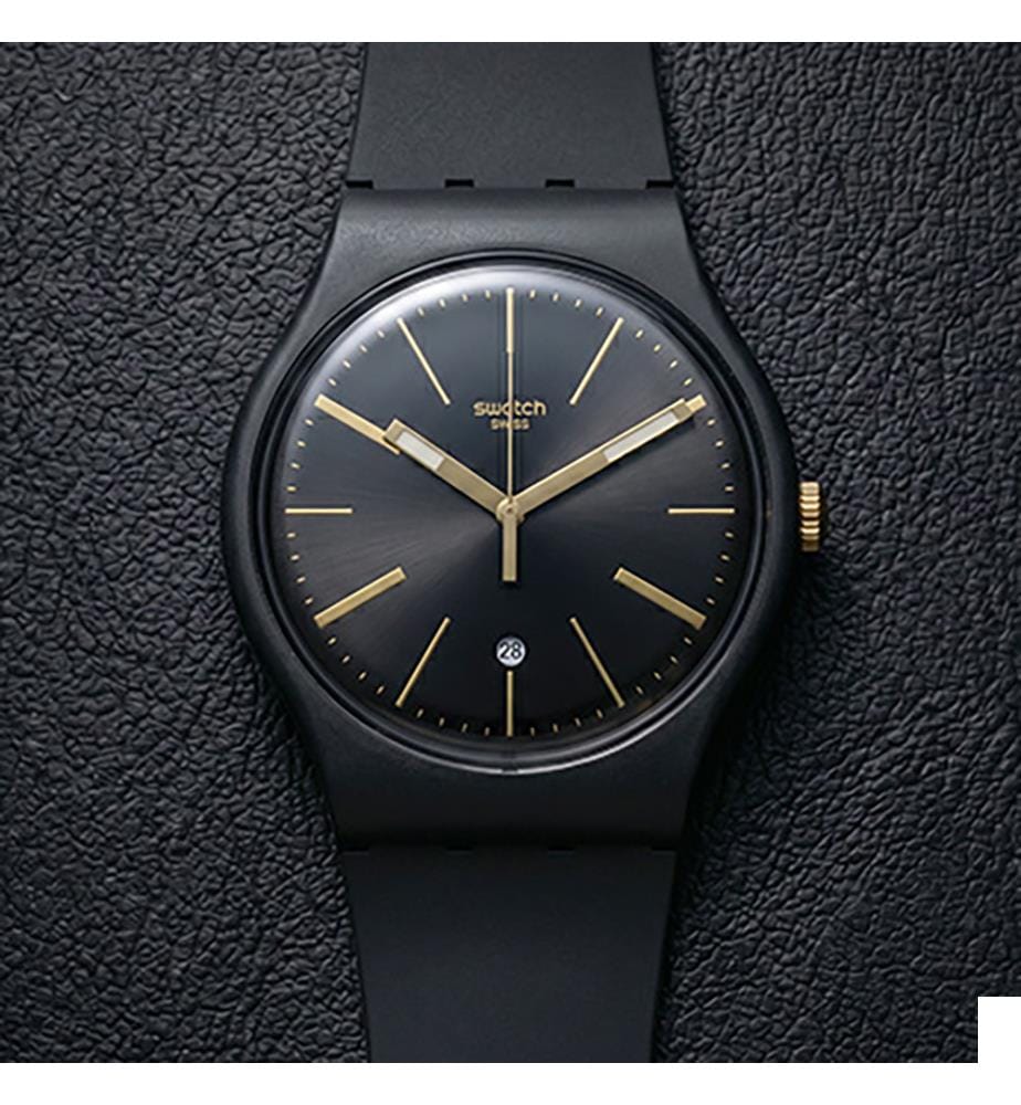 Montre A Dash Of Yellow - Noir