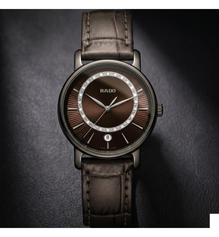 Montre à quartz en cuir gris - 33 mm