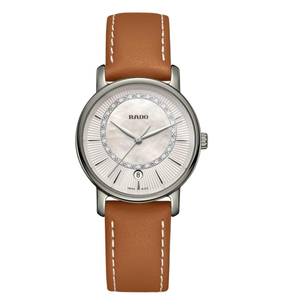 Montre à quartz en cuir marron - 33mm