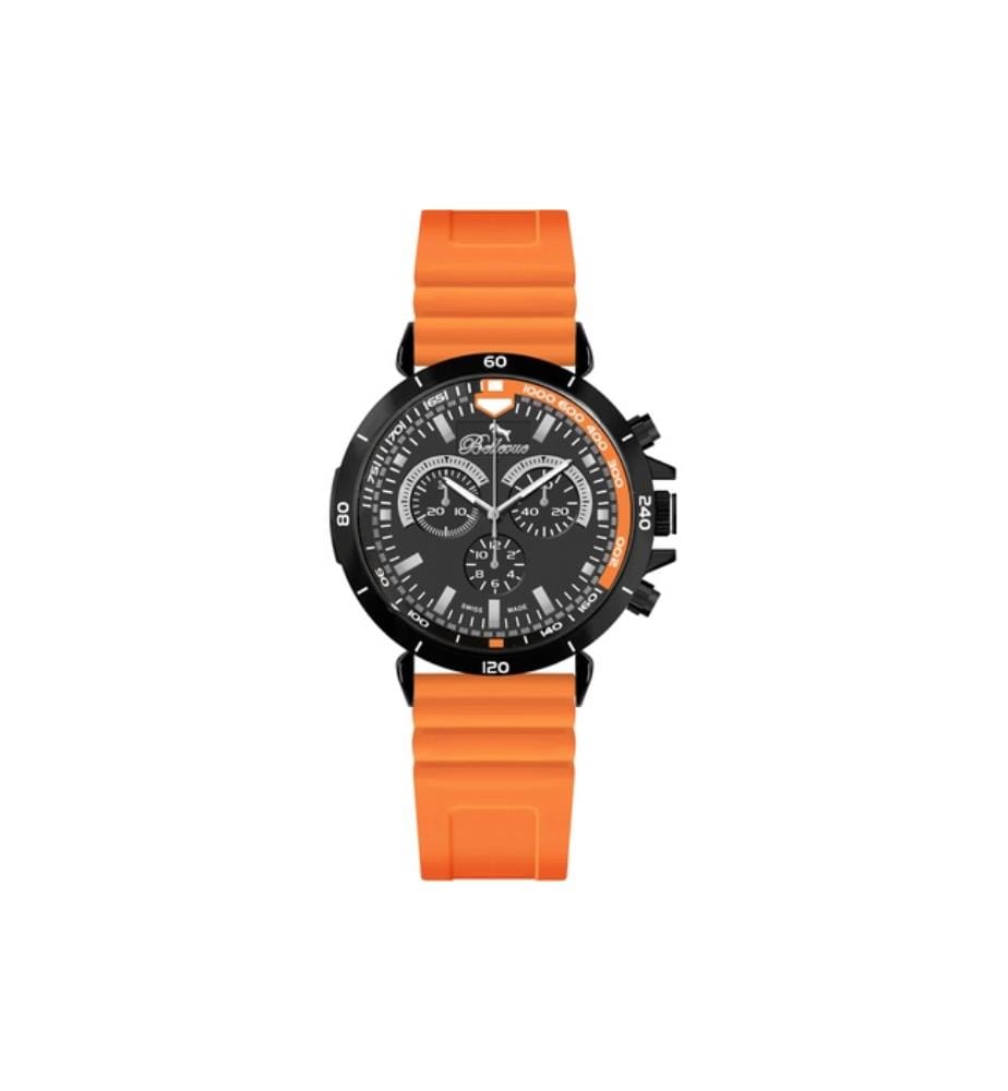 Montre en caoutchouc Orange pour Homme - 44mm