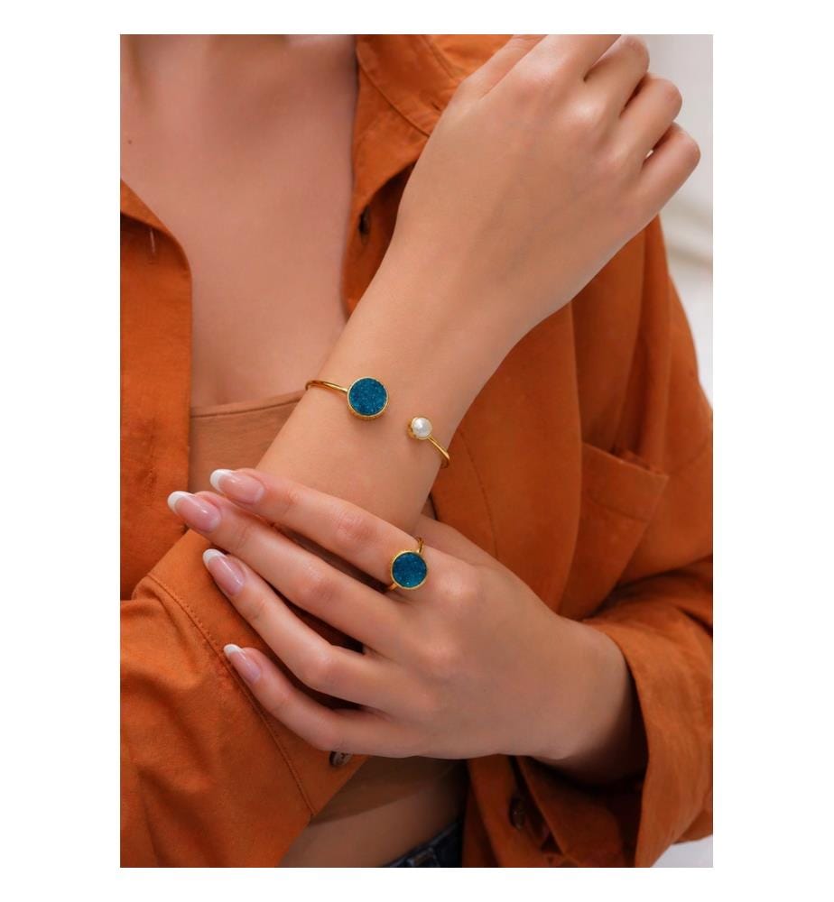 Set de Perle et Quartz - Bleu et Blanc