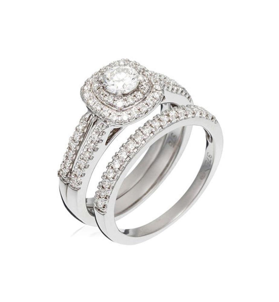 Bague Duo de Bagues Carré Passion - Or Blanc
