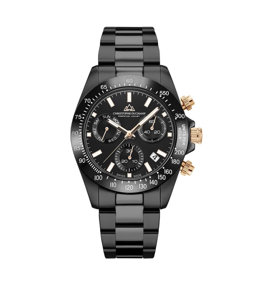 Montre Grand Mont Ceramic Swiss Made Ronda Z60 - Bleu et argent/or