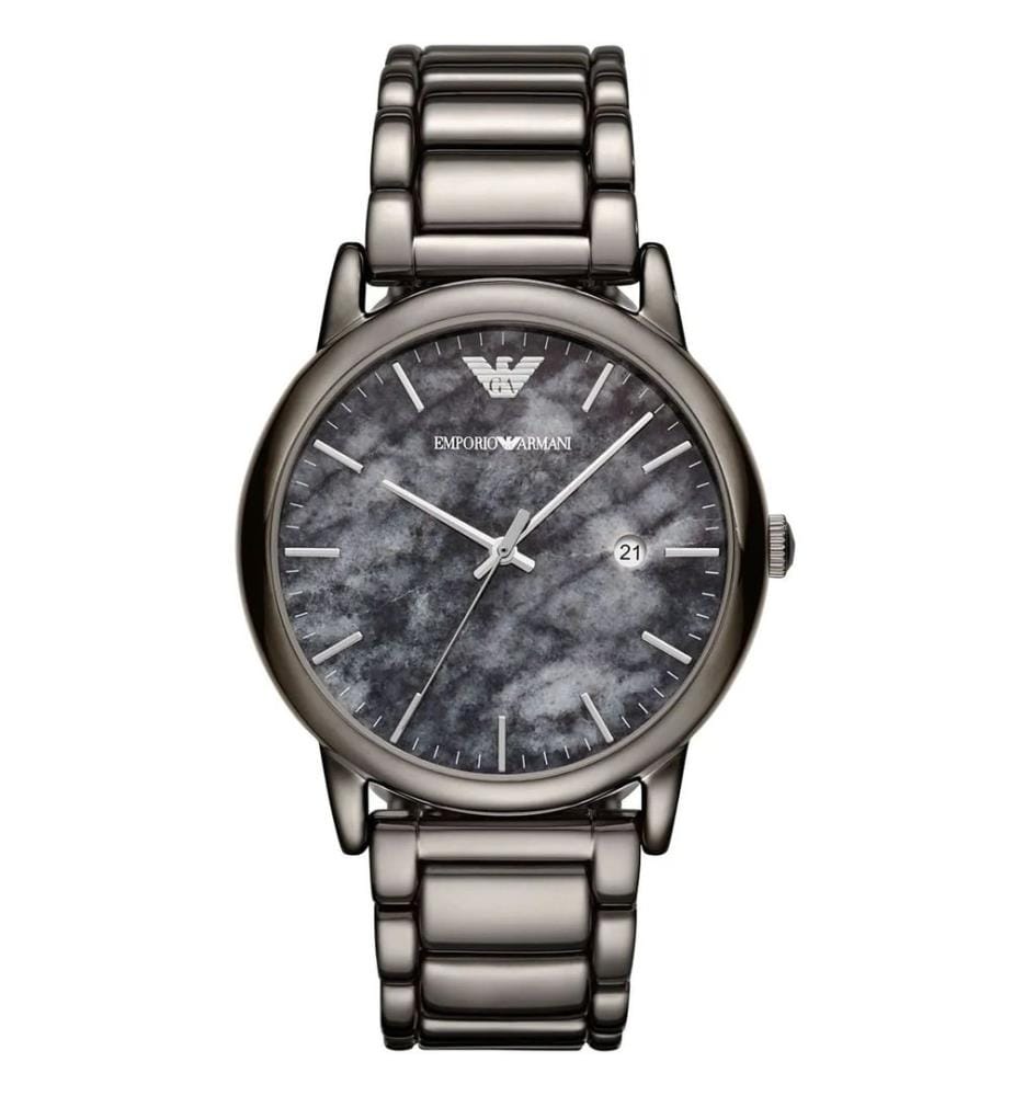 Montre à quartz en acier inoxydable gris - 50 mm