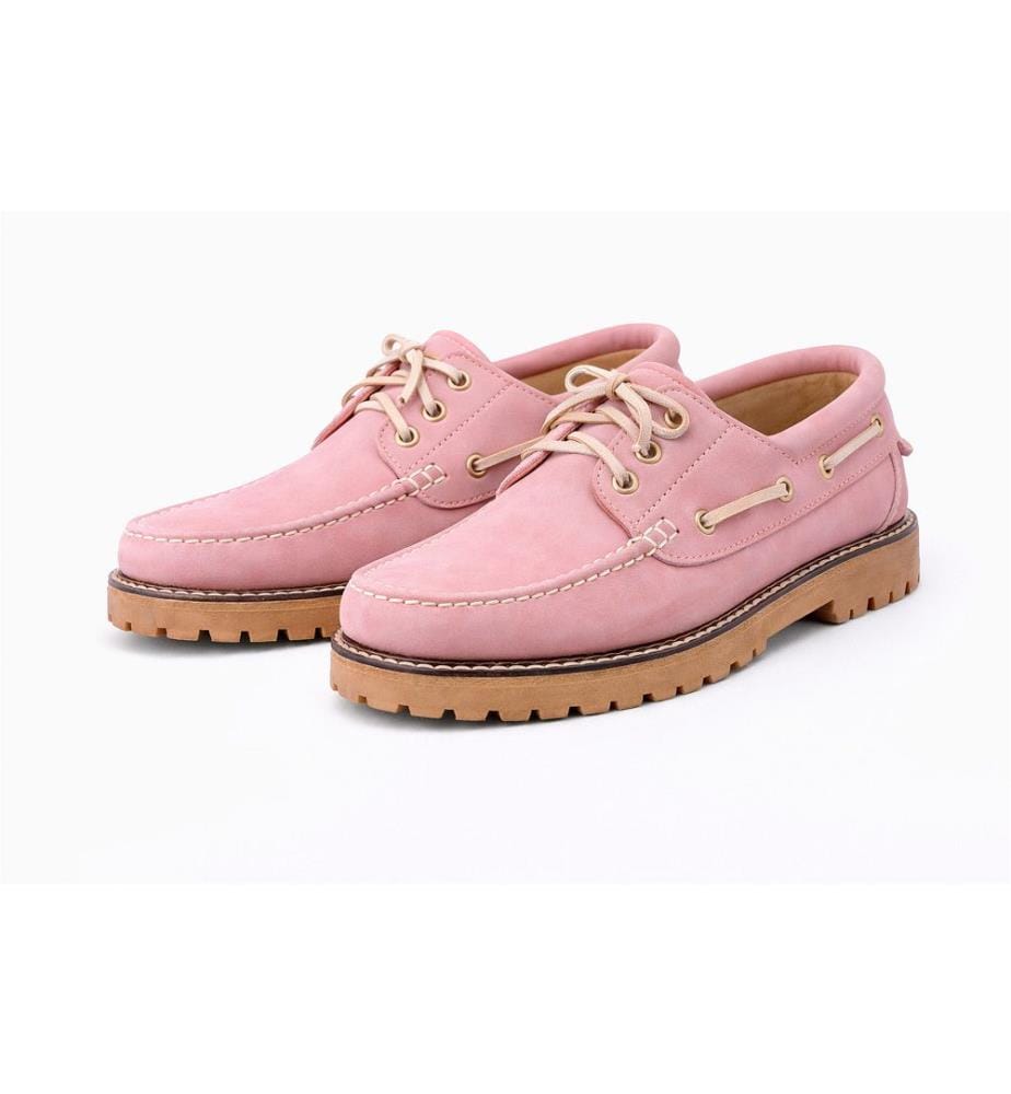 Chaussures bateau femme en daim - Rose