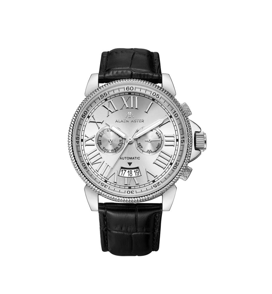Montre automatique Legacy en cuir - Noir